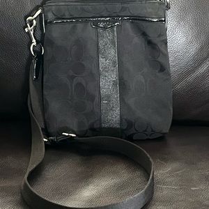 Coach Black fabric crossbody with classic insignia